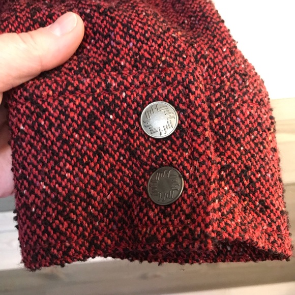 J Jill ⚜️ Burgundy & Black Speckled Tweed Jacket - Picture 8 of 10